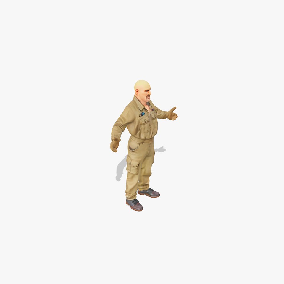 Bald Maintenance Worker D Model Rigged and Animated viewer poster