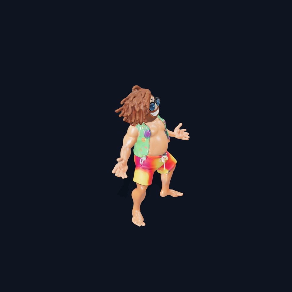 Beach Surfer Dude Rigged and Animated D Character Model viewer poster
