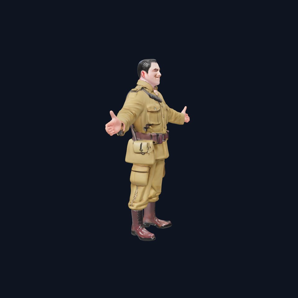 Soldier Character Model Rigged and Animated in Uniform viewer poster