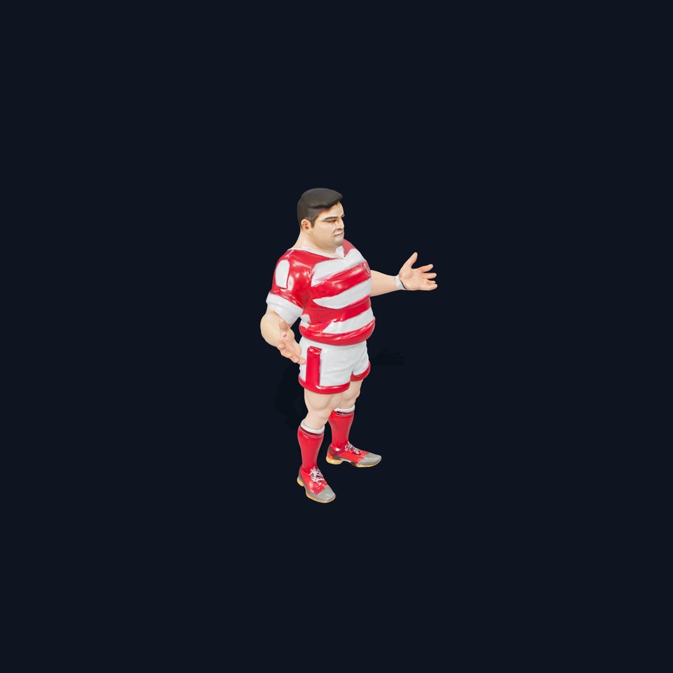 Rugby Player D Character Model Rigged and Animated viewer poster