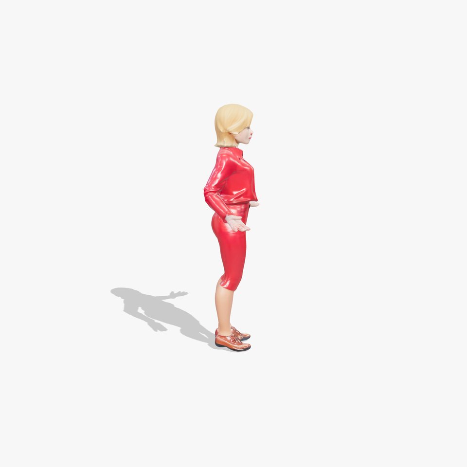 Animated Female Character in Red Outfit Rigged and Animated viewer poster