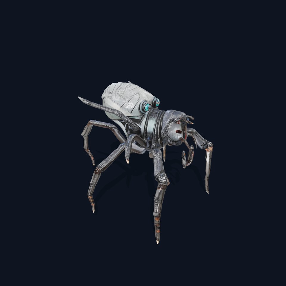 Cyber Arachnid Rigged and Animated D Character Model viewer poster