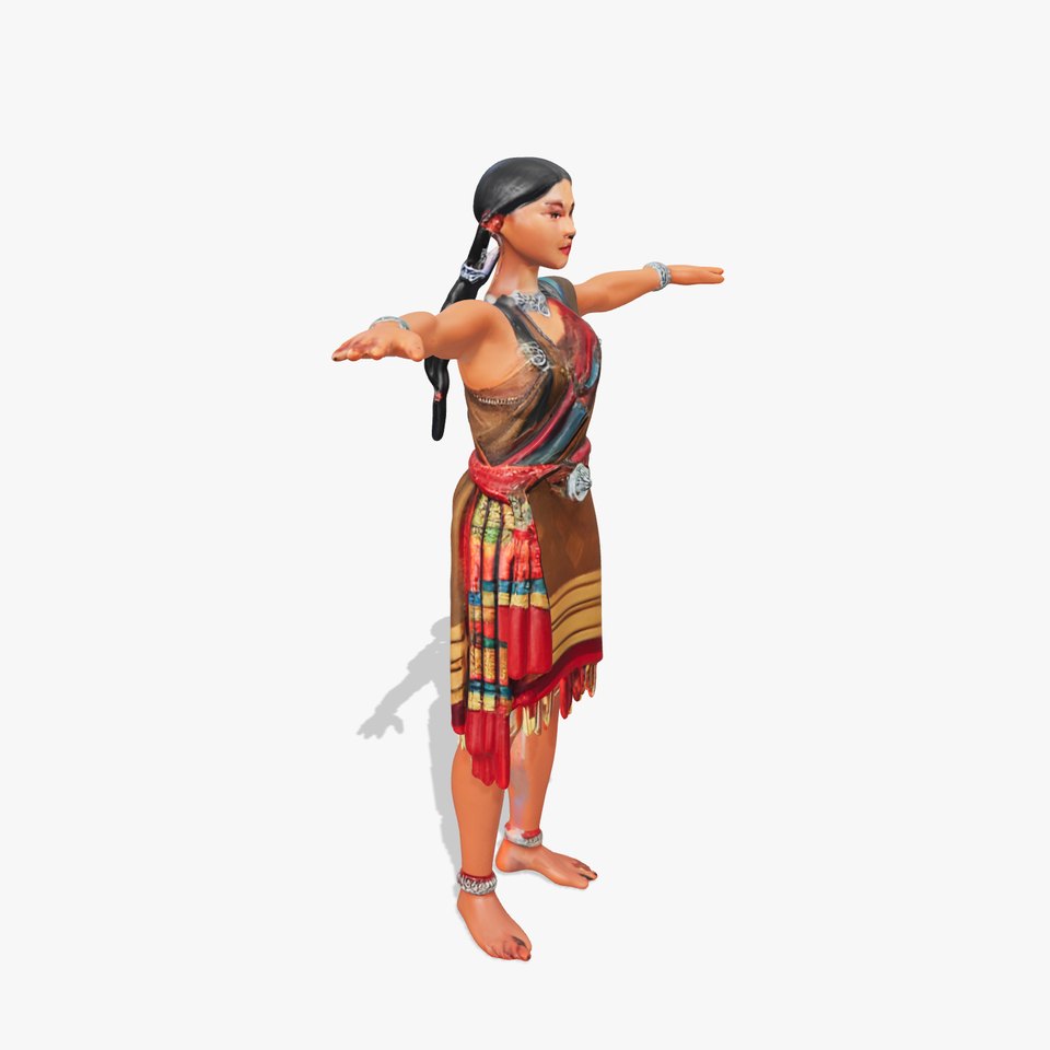 Tribal Warrior Woman  Fully Rigged and Animated D Model viewer poster