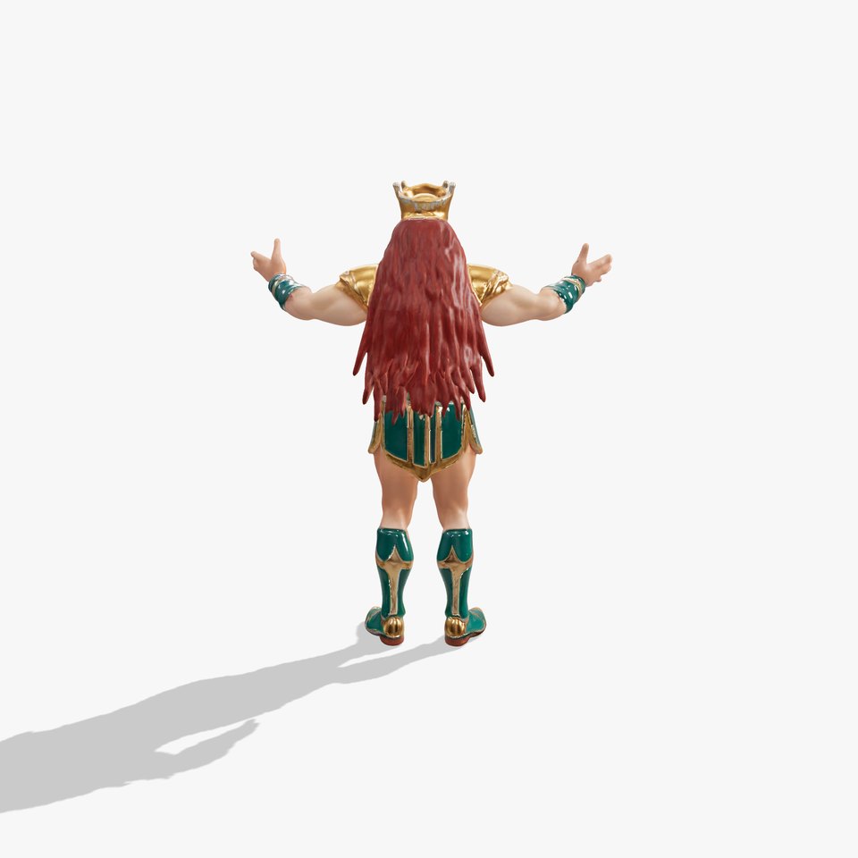 Regal Warrior King Rigged and Animated Character Model viewer poster