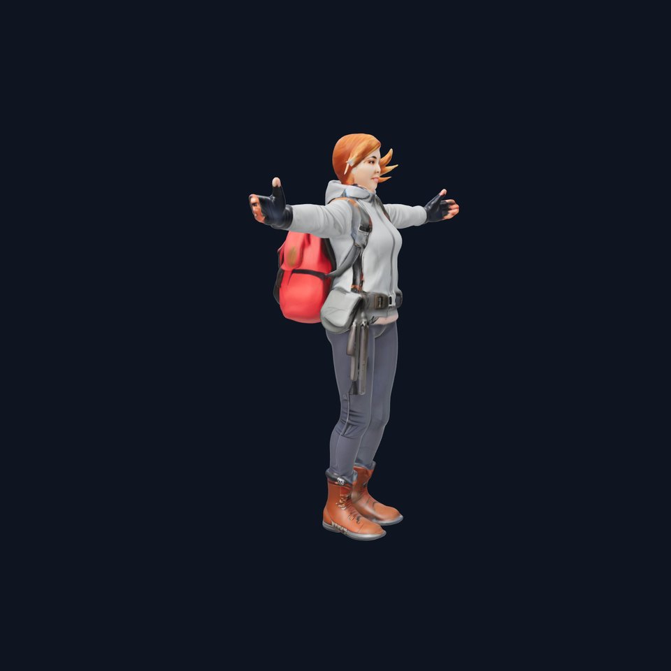 Adventurous Explorer Girl Rigged and Animated D Character Model viewer poster