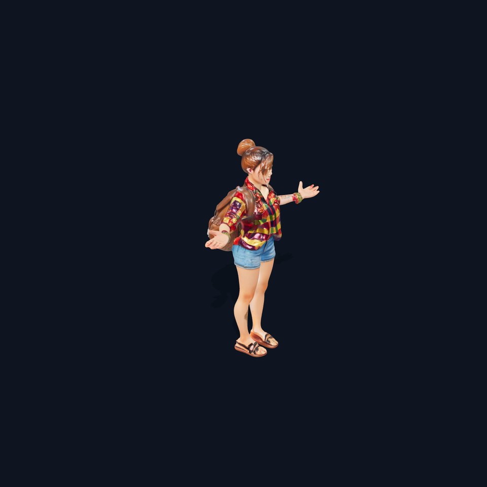 Casual Female Explorer Rigged and Animated Character Model viewer poster