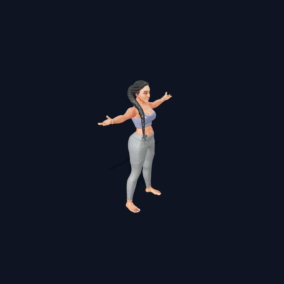 Rigged and Animated Athletic Female Character in Sportswear viewer poster