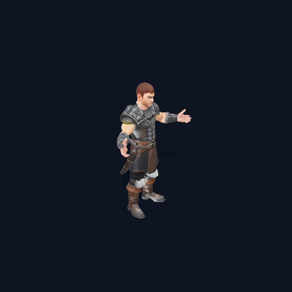 Medieval Warrior Rigged and Animated D Character Model viewer poster