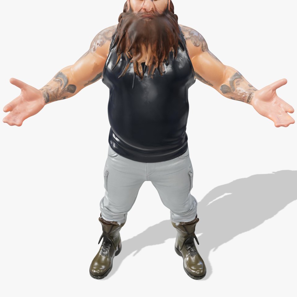 Bearded Warrior Character Model  Rigged and Animated viewer poster