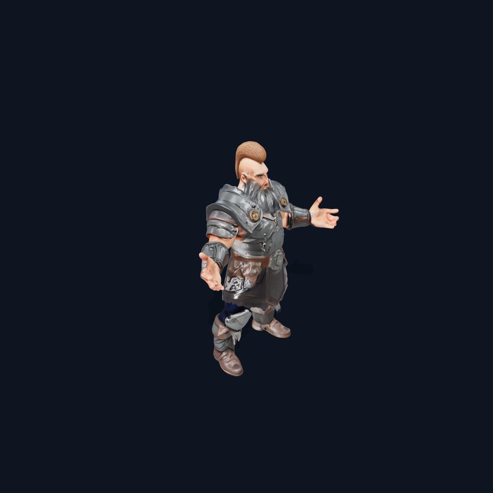 Warrior Character Rigged and Animated with Armor and Mohawk viewer poster