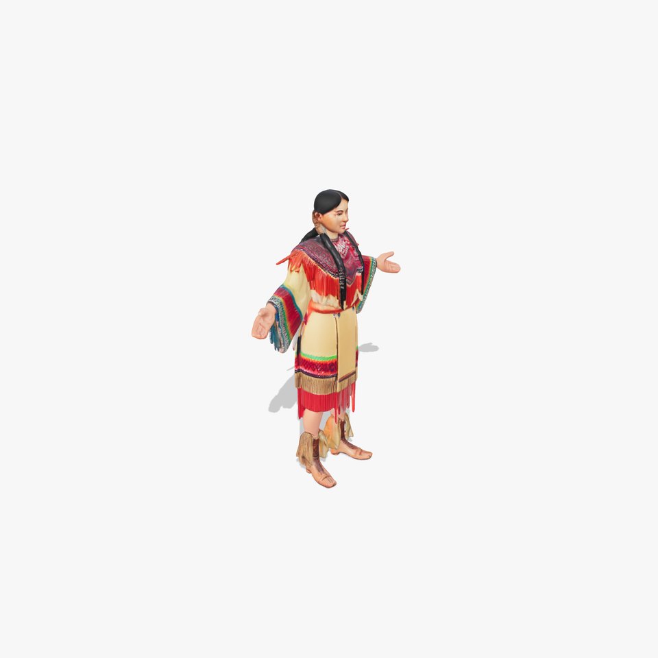 Traditional Attire Female Character Rigged and Animated viewer poster