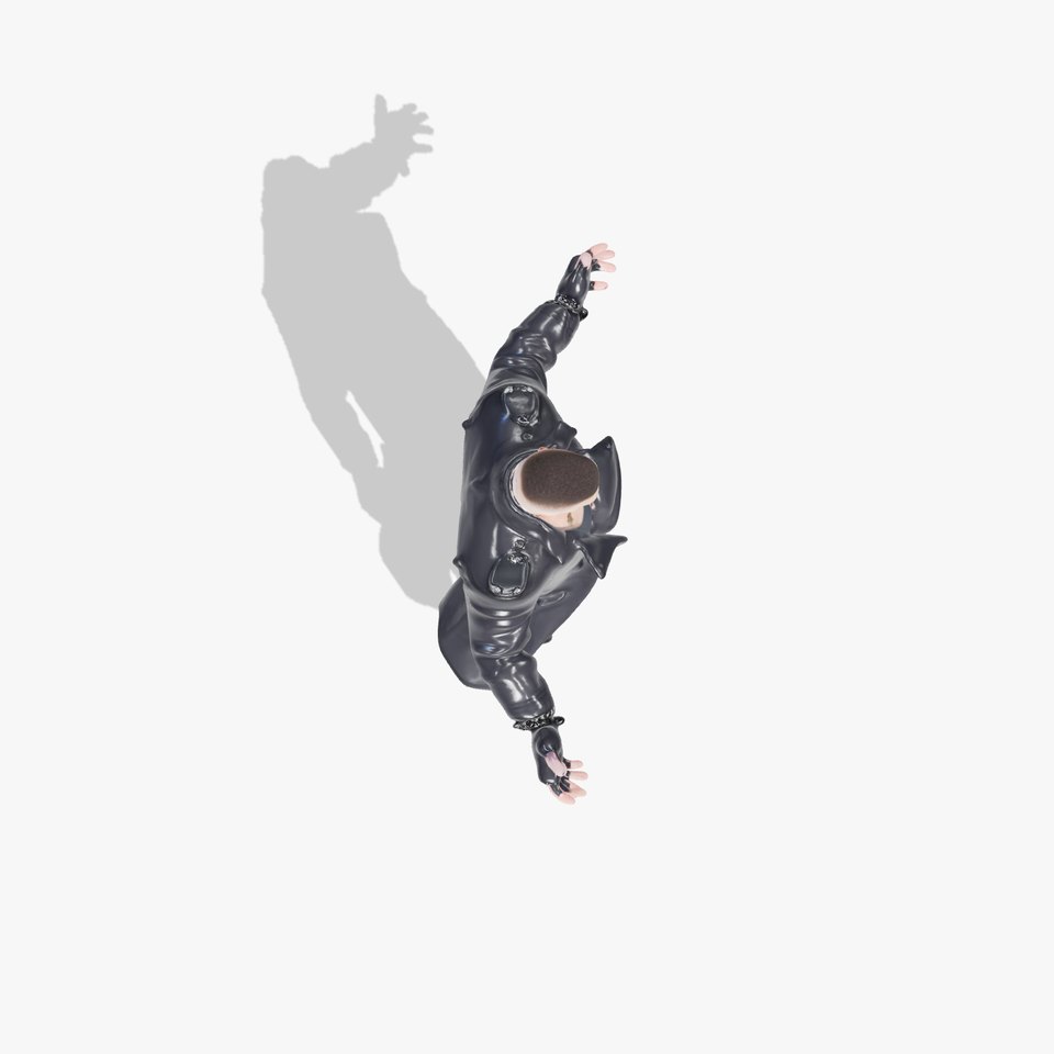 Tough Male Character in Black Trench Coat Rigged and Animated viewer poster