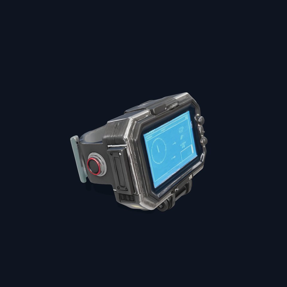 Futuristic Smartwatch Model Pack with Digital Display