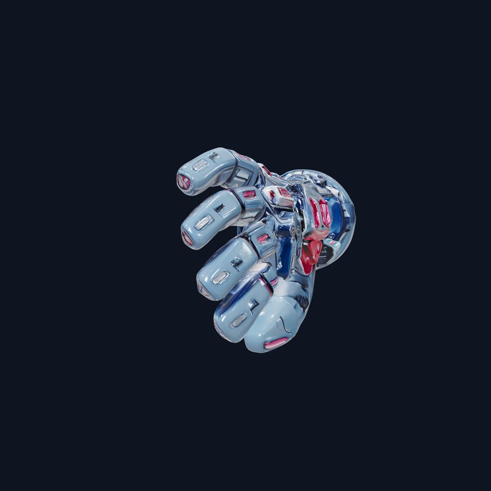 Futuristic Robotic Hand Model Pack with LED Details viewer poster