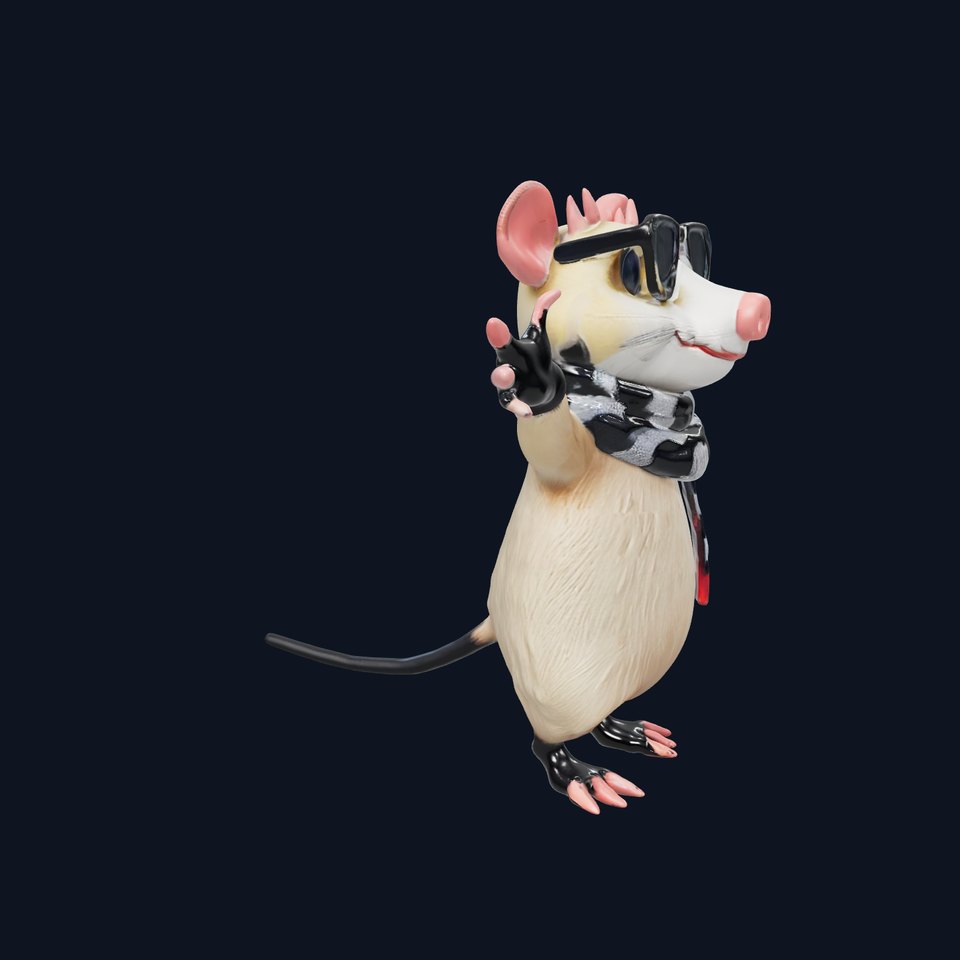 Cool Mouse Character  Rigged and Animated with Accessories viewer poster