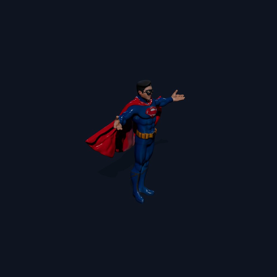 Superhero Character Model  Rigged and Animated viewer poster