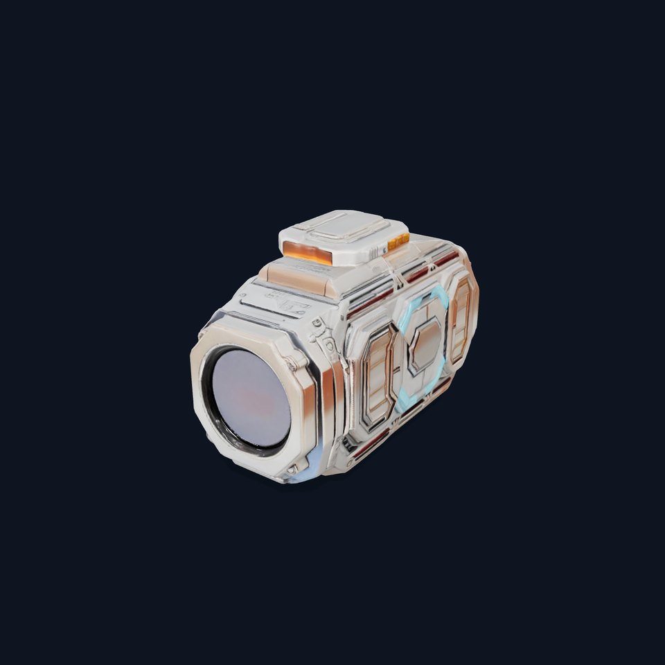 Futuristic Metallic Camera Model Pack with LED Accents viewer poster
