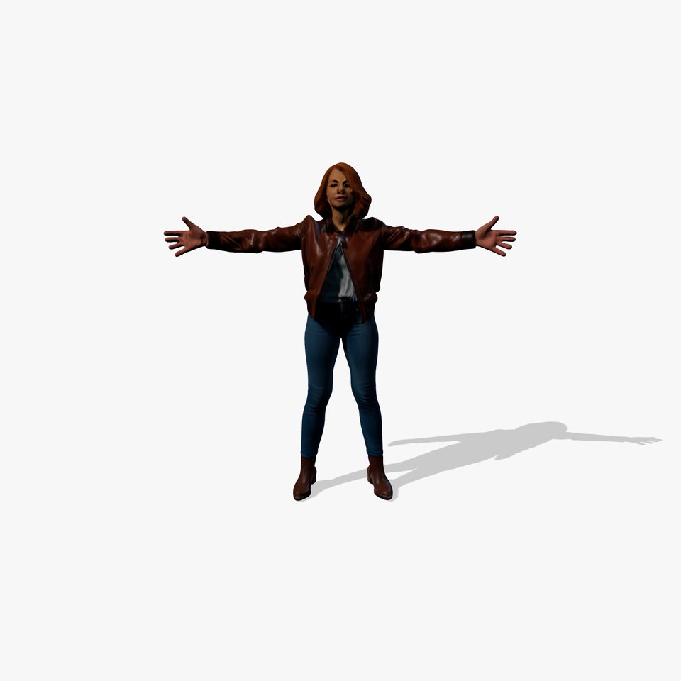 Casual Female Outfit Model Pack with Leather Jacket viewer poster