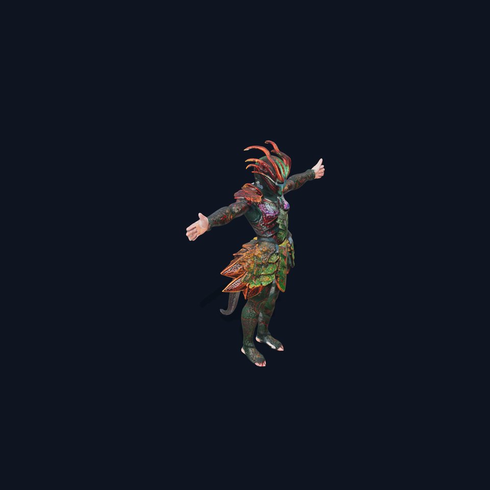 Colorful Fantasy Creature Warrior Model Pack viewer poster