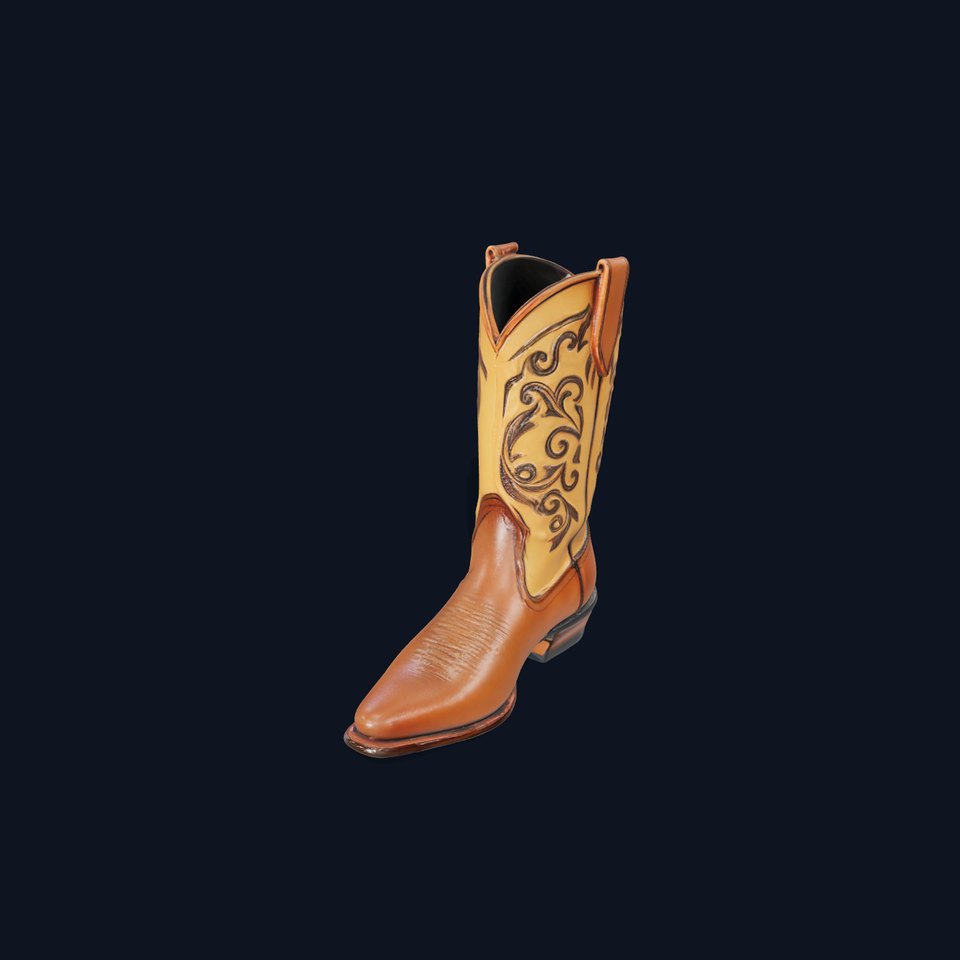 Western Cowboy Boot Model Pack with Embroidery viewer poster