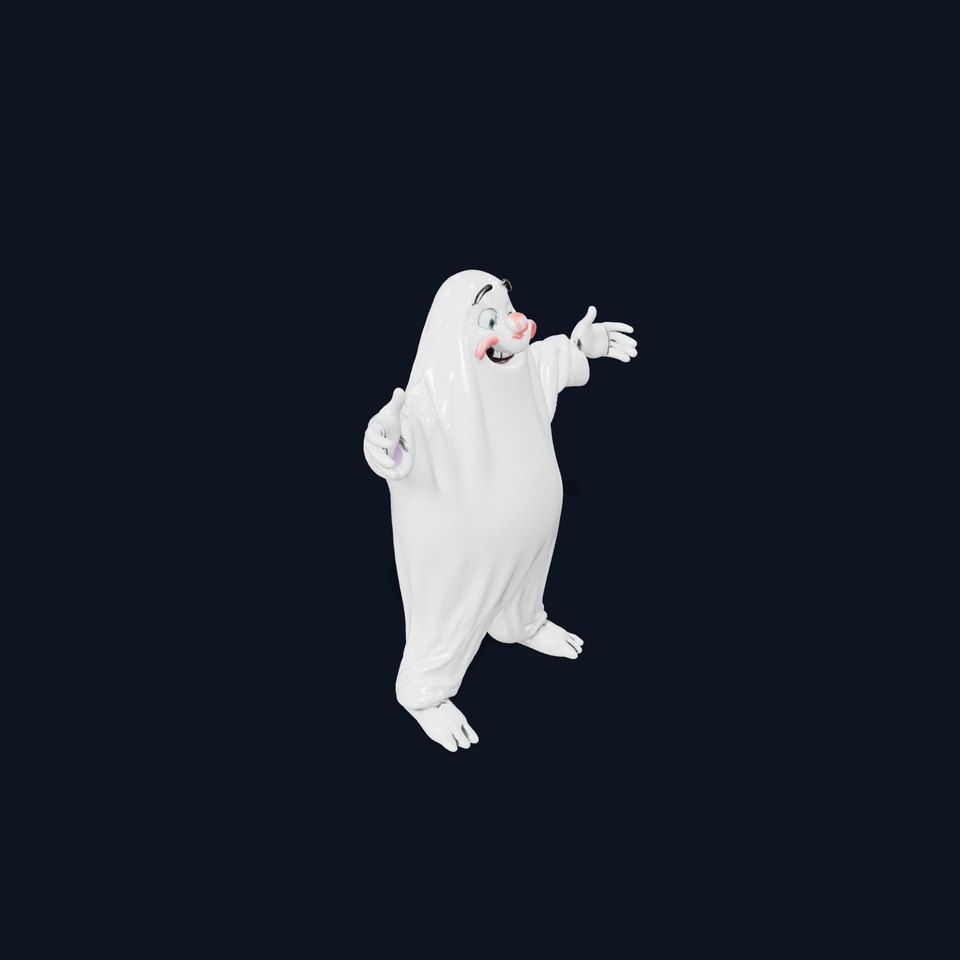 Friendly Ghost Character Model  Rigged and Animated viewer poster
