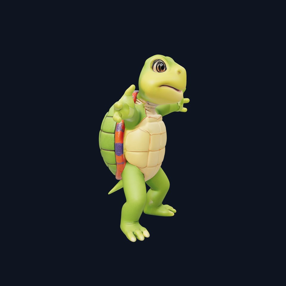 Animated Rigged Turtle Character Model for Games and VR viewer poster