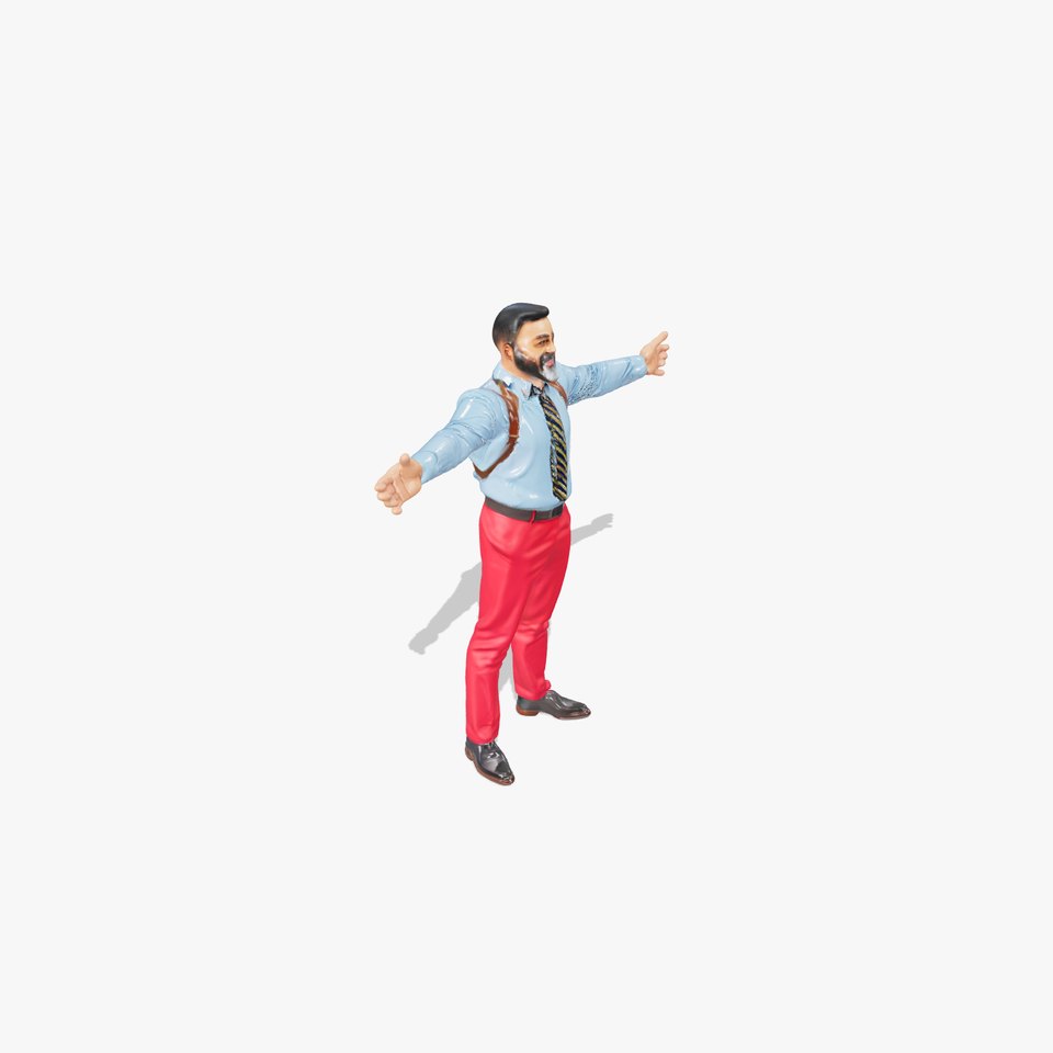 Businessman with Red Pants and Blue Shirt Model Pack viewer poster