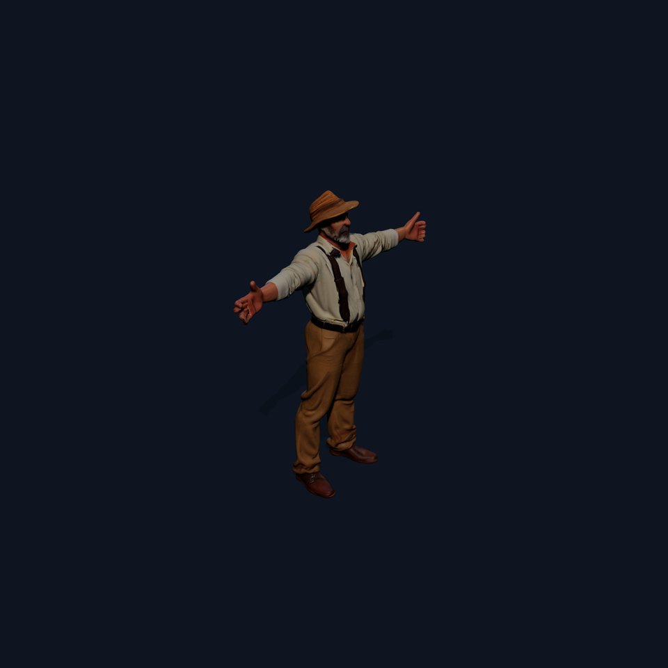 Farmer Character Model Pack with Hat and Suspenders viewer poster