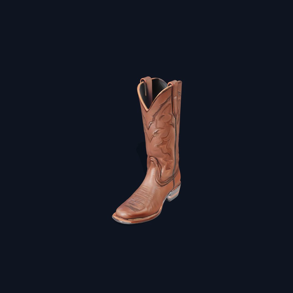 Western Cowboy Boot Model Pack with Intricate Stitching Design viewer poster