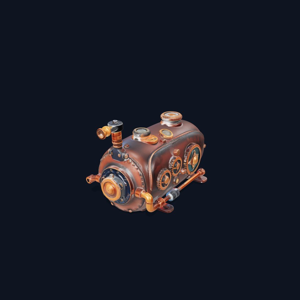Steampunk Industrial Boiler Model Pack with Detailed Machinery viewer poster