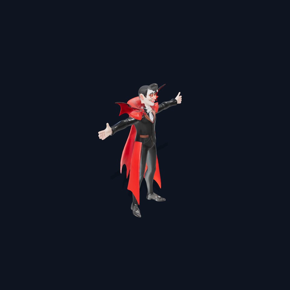 Vampire Character with Red Cape Model Pack viewer poster