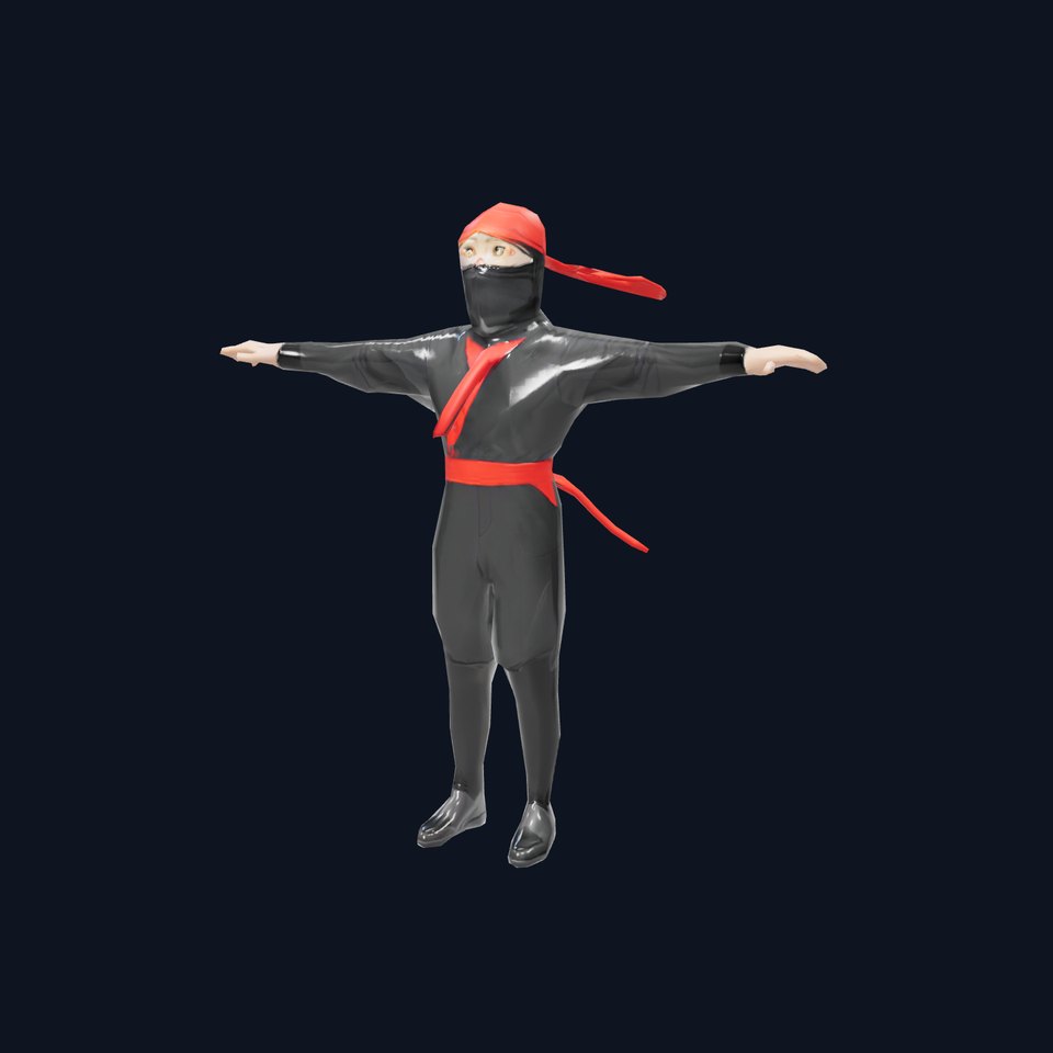 Ninja Character Model Pack with Black Outfit viewer poster