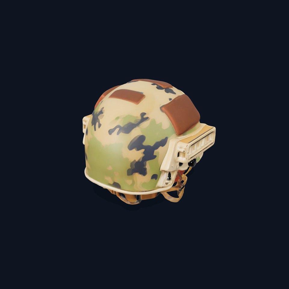 Camouflage Tactical Helmet Model Pack with Modular Attachments viewer poster