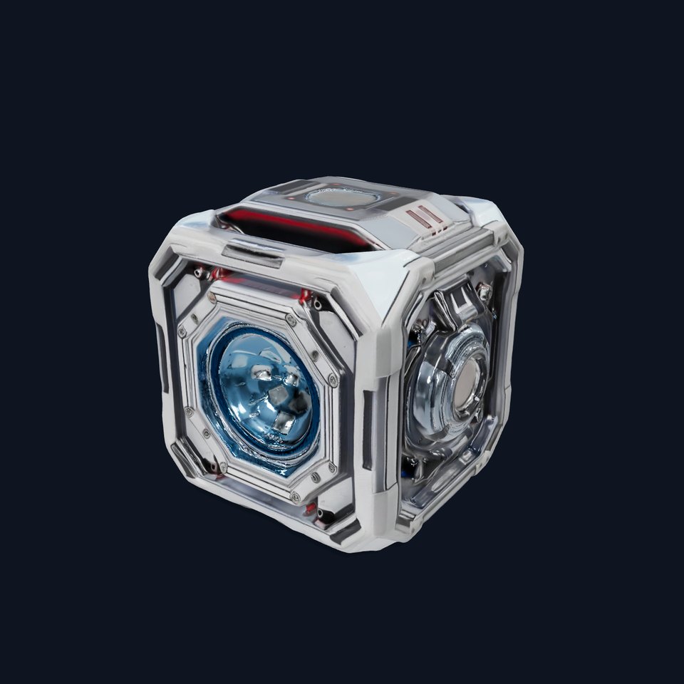 Futuristic SciFi Energy Cube model pack viewer poster