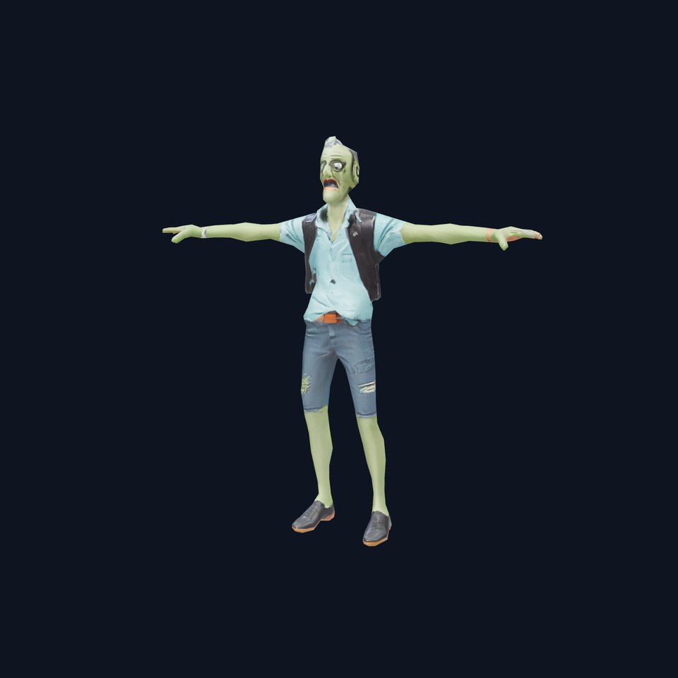 Green Zombie Character Model Pack with Casual Outfit viewer poster