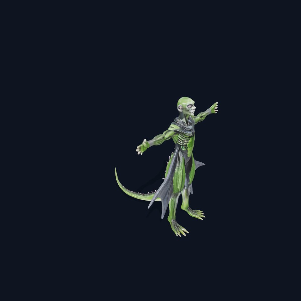 Alien Reptile Creature with Cape Model Pack viewer poster