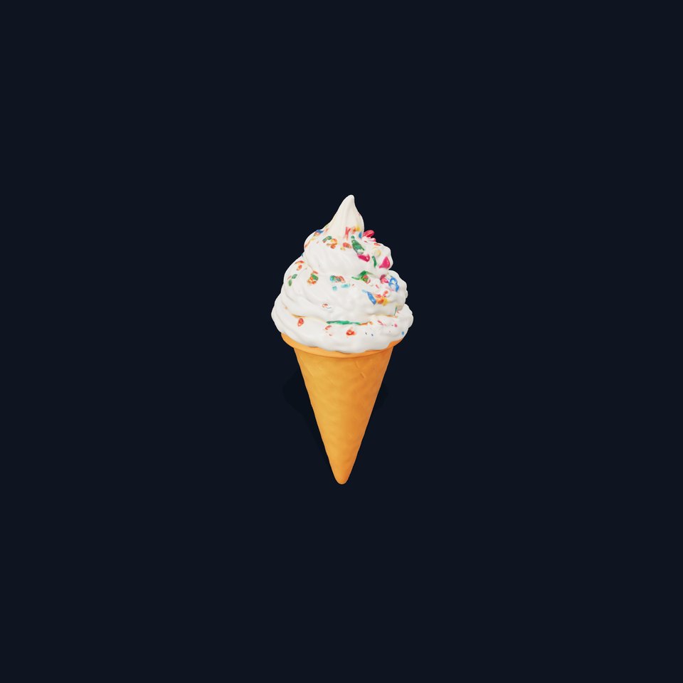Ice Cream Cone with Sprinkles Model Pack
