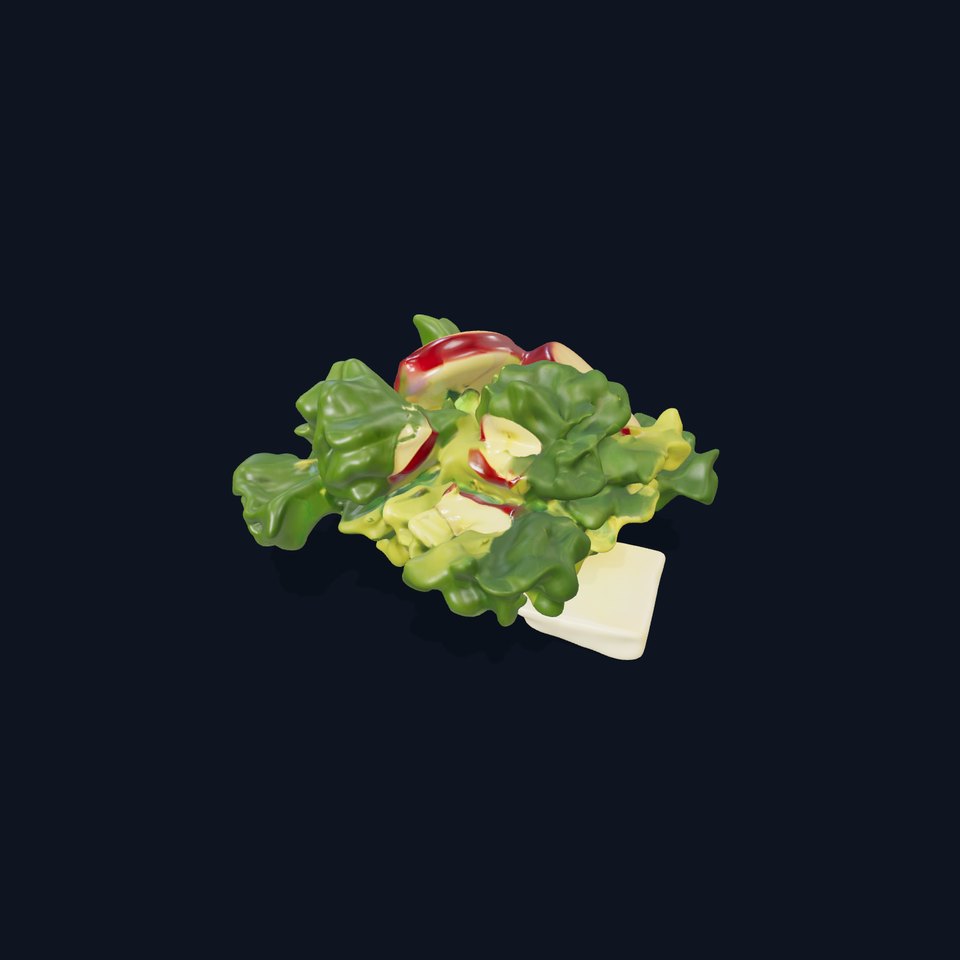 Fresh Salad with Apple Slices and Cheese model pack