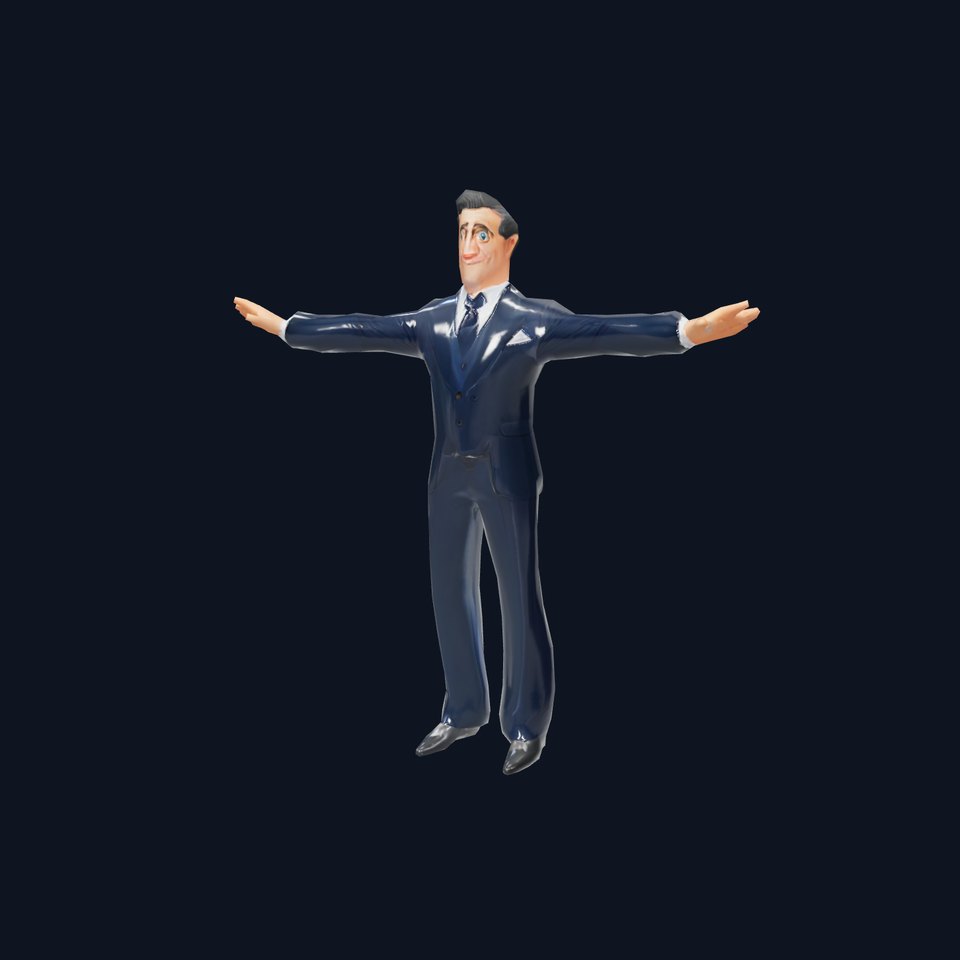 Cartoon Businessman Character in Suit Model Pack viewer poster