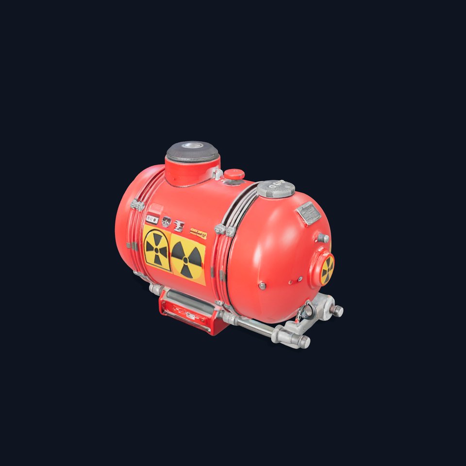 Red Industrial Tank Model Pack with Hazard Symbols viewer poster
