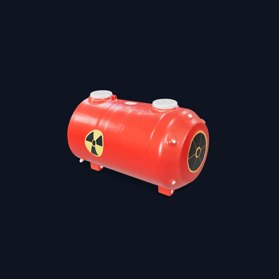 Red Nuclear Barrel Model Pack with High Detail viewer poster