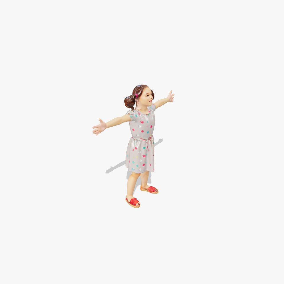 Cheerful Child in Polka Dot Dress Model Pack viewer poster