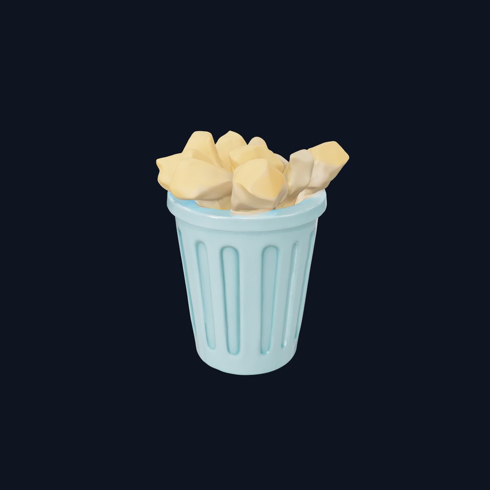 Modern Trash Bin Model Pack with Detailed Geometry