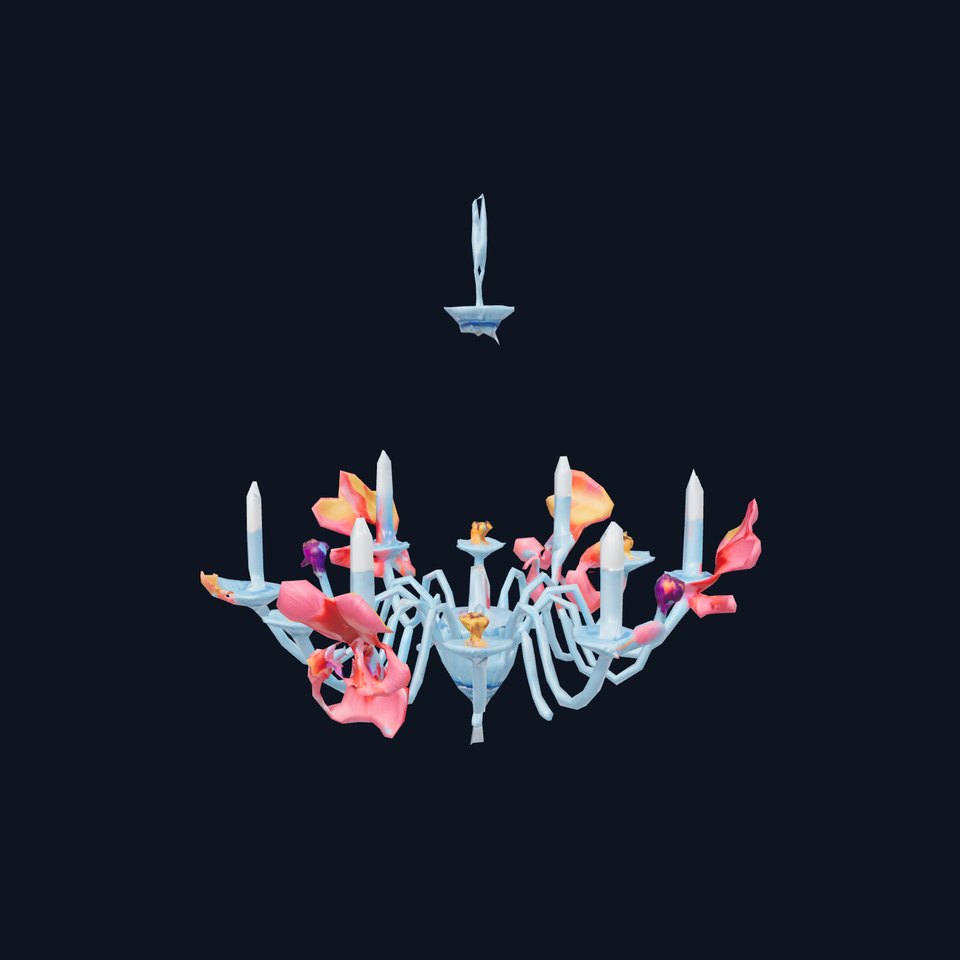 Floral Chandelier Model Pack with Decorative Elements viewer poster