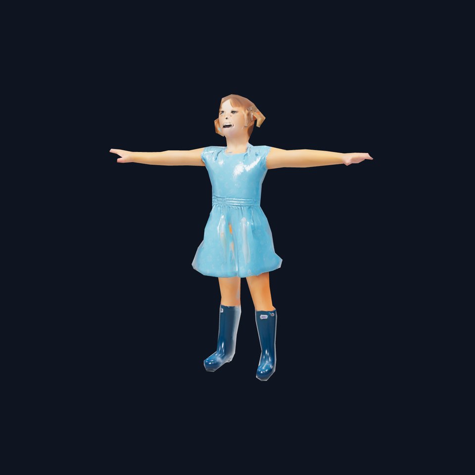 Child Character Model Pack in Blue Outfit and Boots viewer poster
