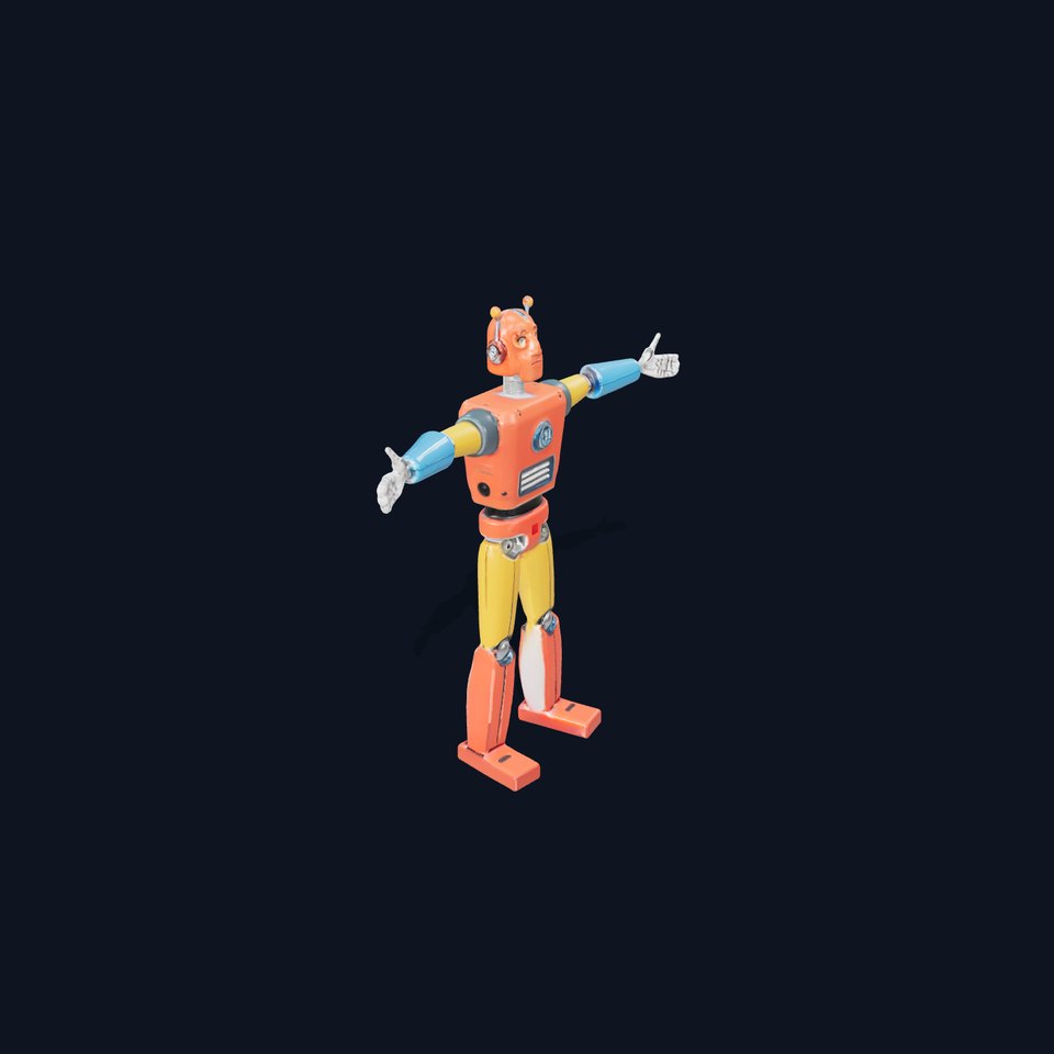 Retro Orange Robot model pack viewer poster