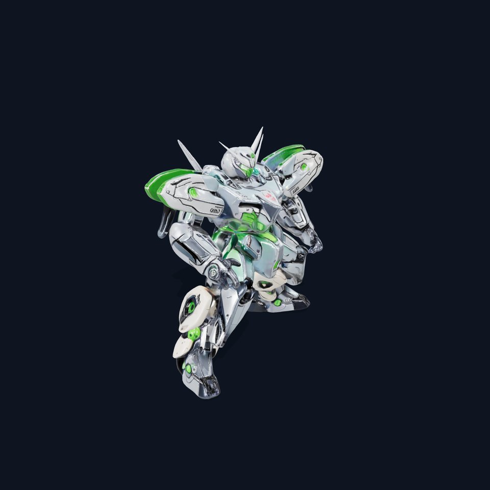 Futuristic Mech Warrior model pack viewer poster