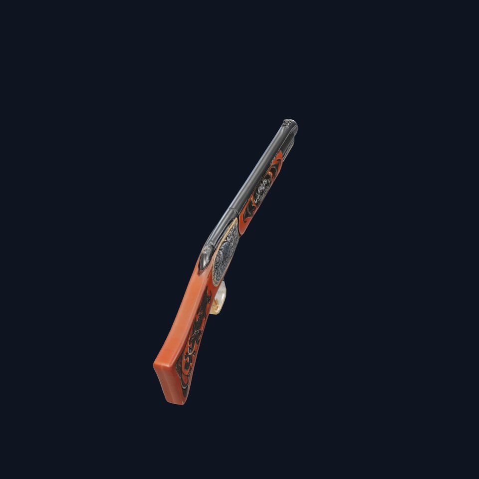 Elegant Wooden Rifle model pack viewer poster