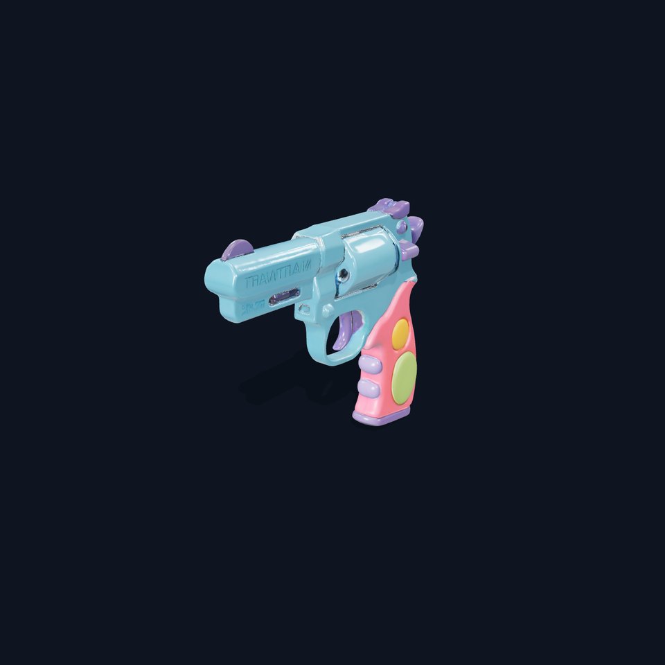Colorful Toy Revolver model pack viewer poster