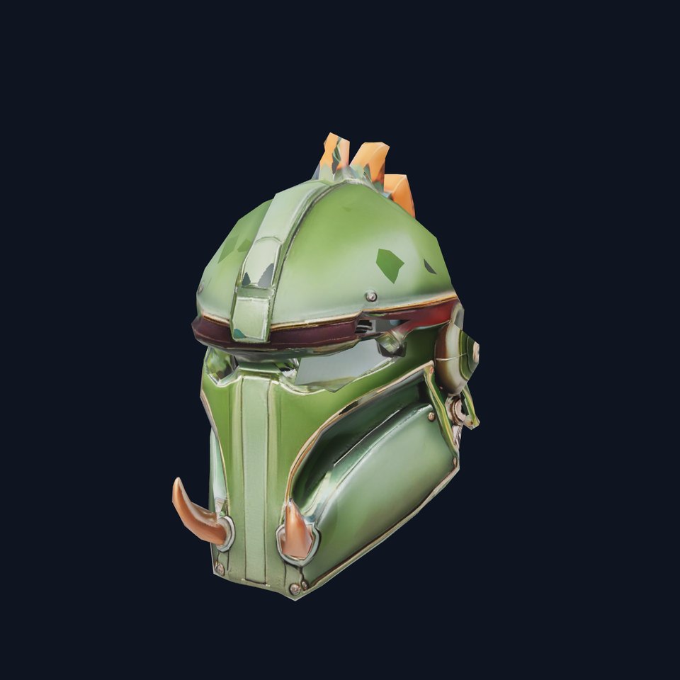 Spiked Green Warrior Helmet model pack viewer poster